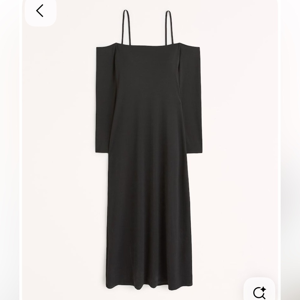 Abercrombie Cold Shoulder Bodycon Midi Dress Black Small